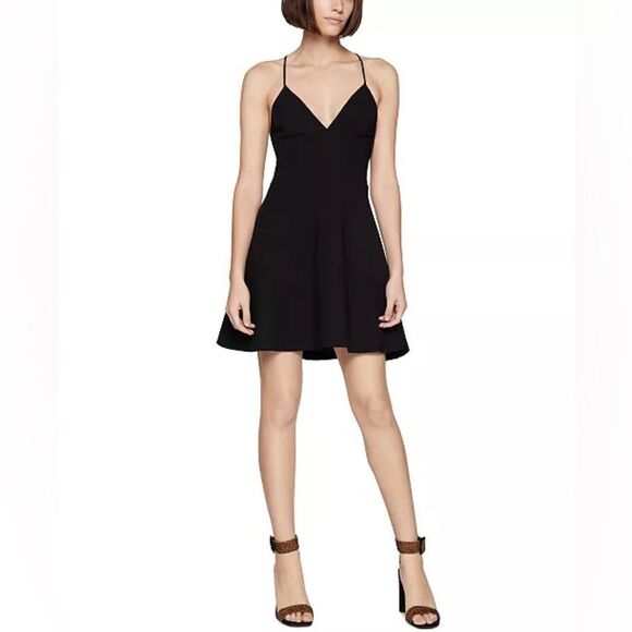 BCBGeneration Plunging Skater Black Dress - Picture 1 of 7